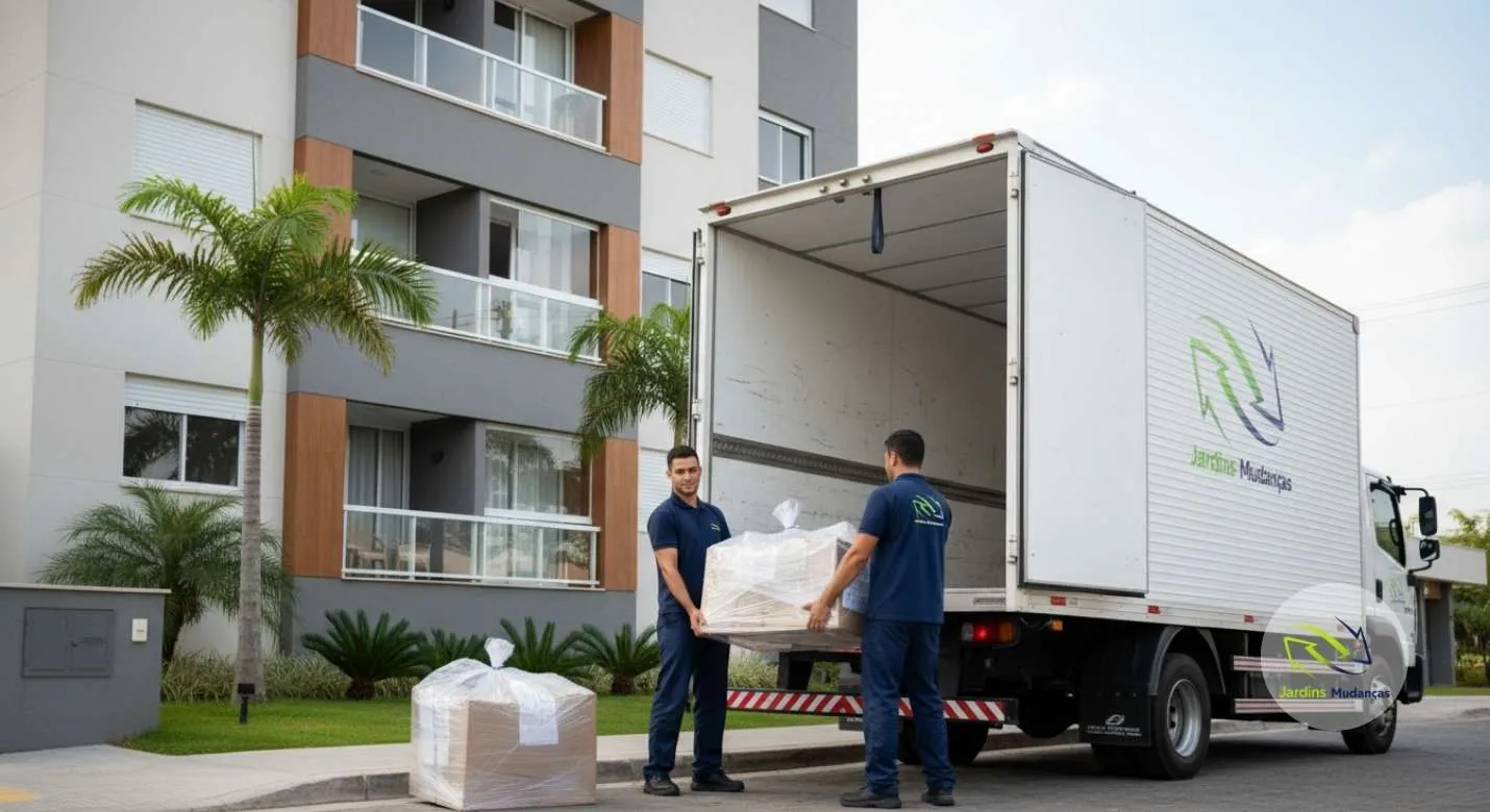 Processo logístico de mudança comercial com organização e acompanhamento